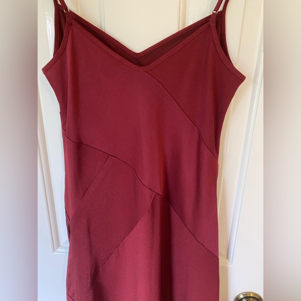 NWT J. CREW COLLECTION SATIN-CREPE SLIP DRESS RED BURGUNDY MULTI SZ J8260 size 0